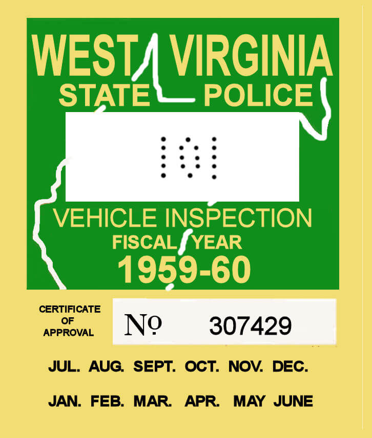 (image for) COPY 1959-60 WV Inspection Sticker